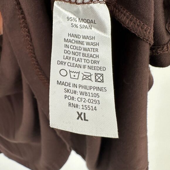 Lock & Love Womens Brown Midi Skirt Size XL A-Line Modal Soft Knit Pull On Boho - Picture 5 of 7